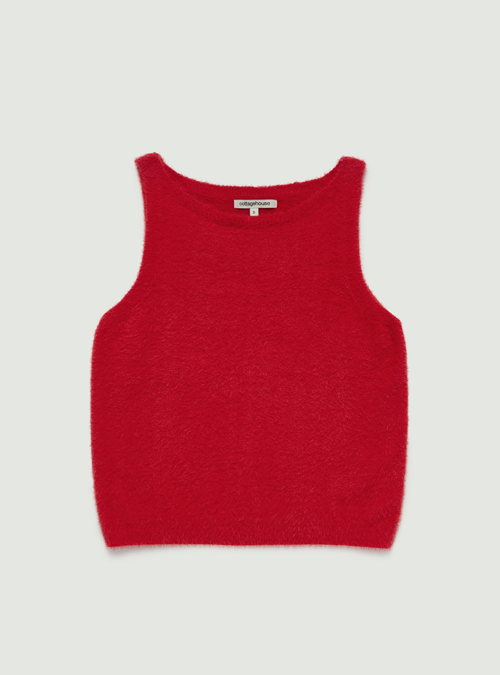 Classic voat neck knit vest. Red