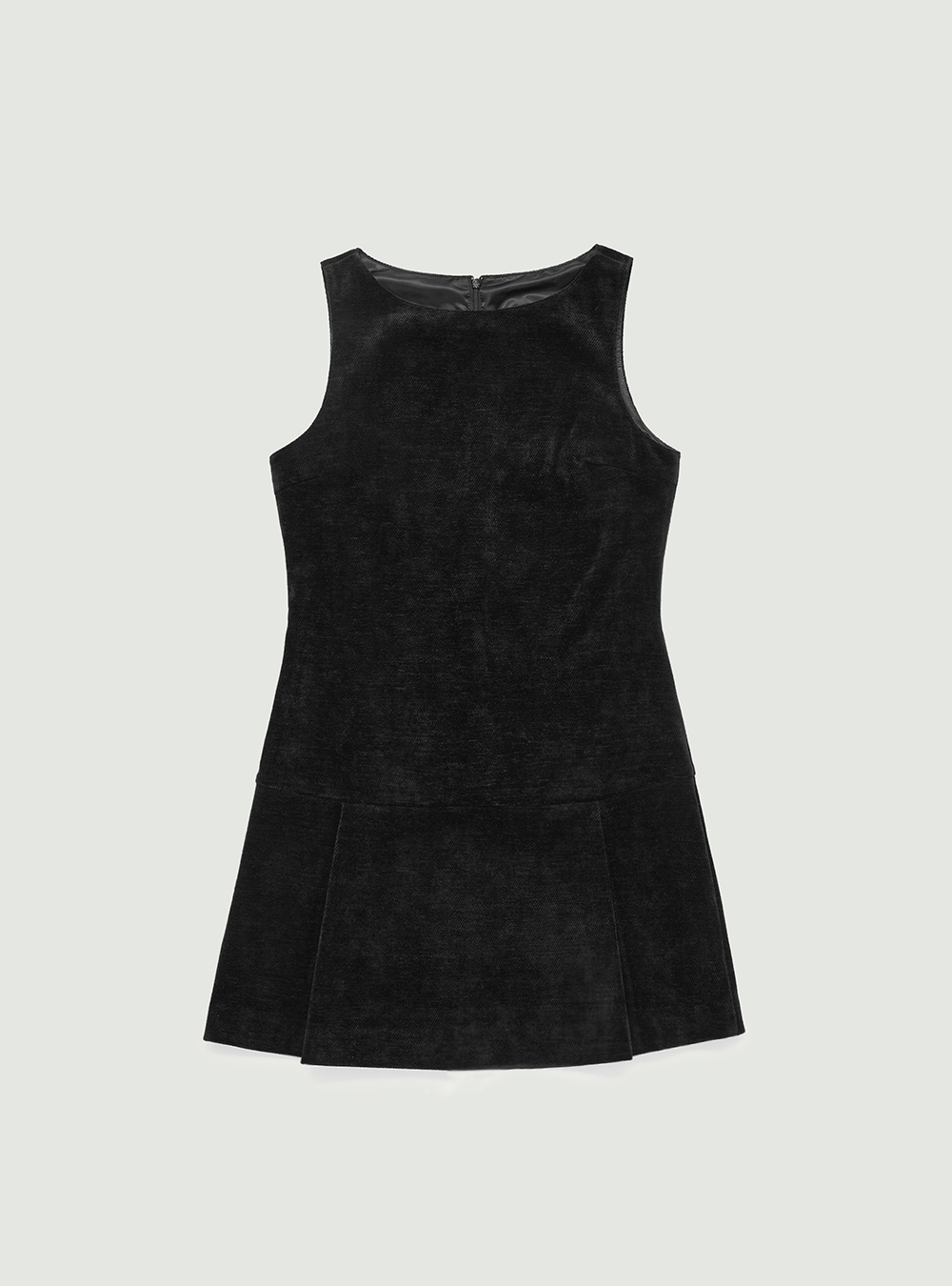 Classic voat neck mini dress. Black