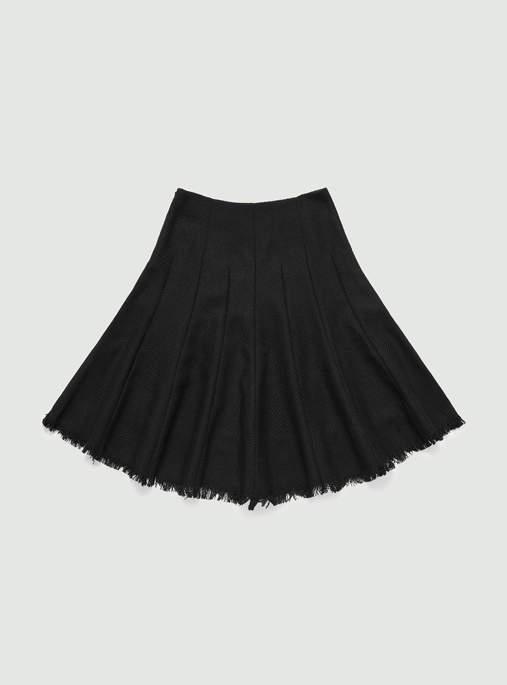 Classic wool fringe skirt. Black