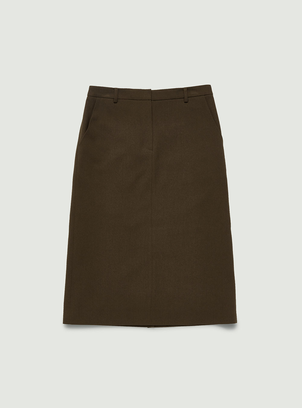Classic midi skirt. Brown